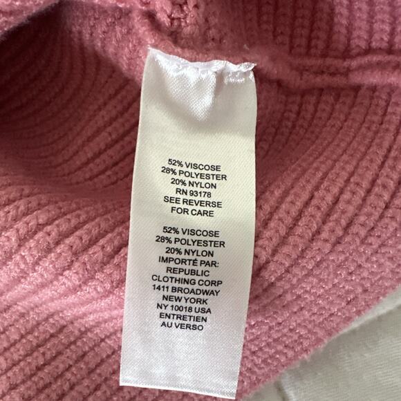 HOUSE OF HARLOW 1960 Womens Sweater Large Pink Ribbed Knit Cropped Preppy Casual - Picture 8 of 12